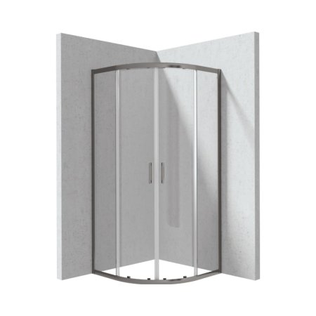 Deante Funkia Evo Kabina półokrągła 90x90x195 cm drzwi przesuwne profile titanium/szkło transparentne KYP_D099P