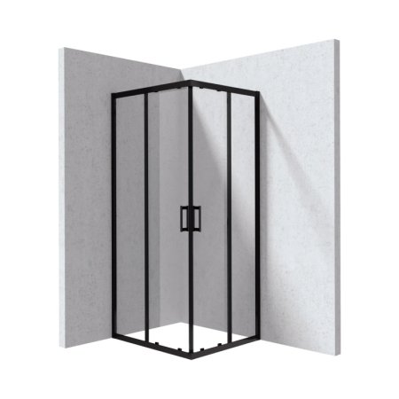 Deante Funkia Evo Kabina prostokątna 80x90x195 cm drzwi przesuwne profile czarny mat/szkło transparentne KYC_N089P