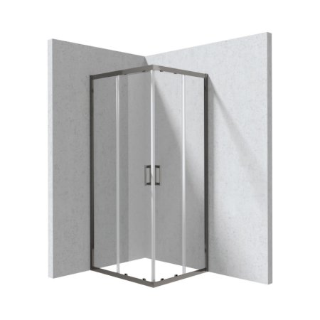 Deante Funkia Evo Kabina prostokątna 80x90x195 cm drzwi przesuwne profile titanium/szkło transparentne KYC_D089P