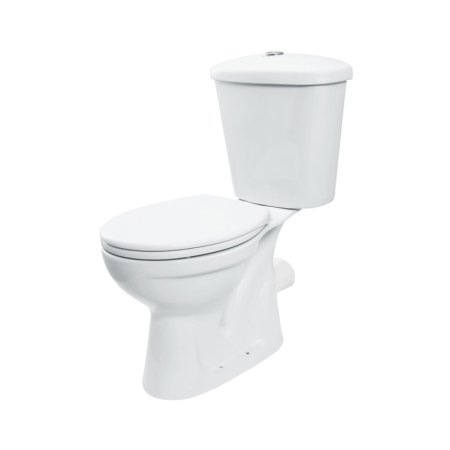 Deante Funkia Zestaw Toaleta WC stojąca kompakt odpływ poziomy + spłuczka + deska wolnoopadająca biały CDFD6LPS