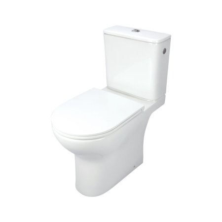 Deante Jasmin Zestaw Toaleta WC bez kołnierza + spłuczka + deska zwykła biały CDJD6RPS