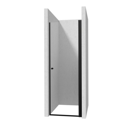 Deante Kerria Plus Drzwi prysznicowe wahadłowe 50x200 cm profile nero szkło przezroczyste KTSWN45P