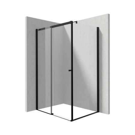 Deante Kerria Plus Kabina prostokątna 100x90x200 cm drzwi przesuwne profile czarny mat szkło przejrzyste KKNNP10S09