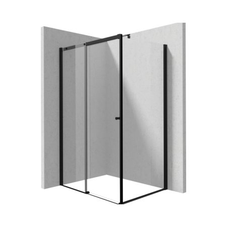 Deante Kerria Plus Kabina prostokątna 120x90x200 cm drzwi przesuwne profile czarny mat szkło przejrzyste KKNNP12S09