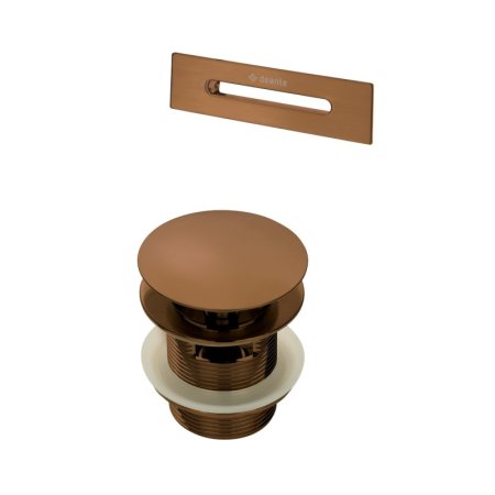 Deante Korek klik klak i przelew do wanny brąz szczotkowany KYY_C10B