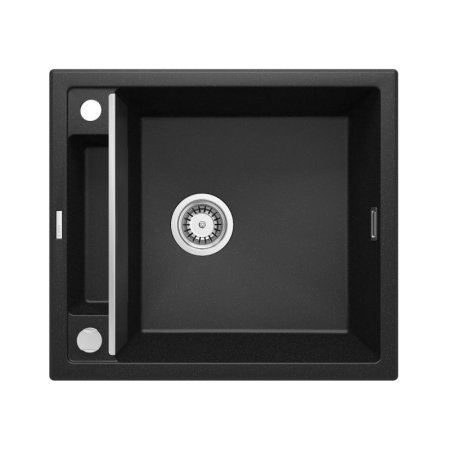 Deante Magnetic Zlewozmywak granitowy jednokomorowy 56x50 cm grafitowy metalik ZRMG103