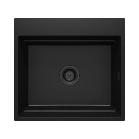 Deante Magnetic Zlewozmywak granitowy jednokomorowy 56x52 cm czarny mat ZRM_N10A