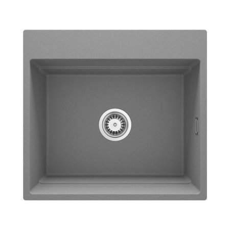 Deante Magnetic Zlewozmywak granitowy jednokomorowy 56x52 cm szary metalik ZRM_S10A