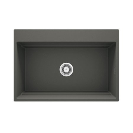 Deante Magnetic Zlewozmywak granitowy jednokomorowy 76x52 cm antracyt metalik ZRM_T10B