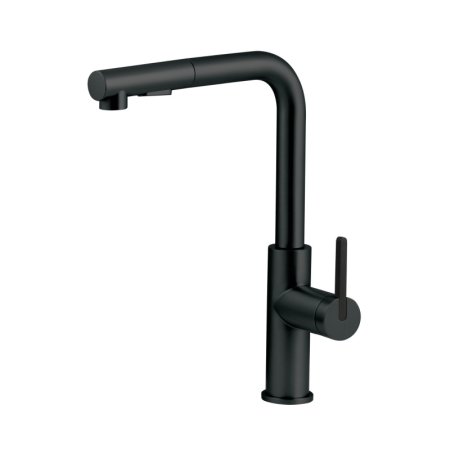 Deante Momi Bateria kuchenna z wyciąganą wylewką czarny mat BKM_N73M