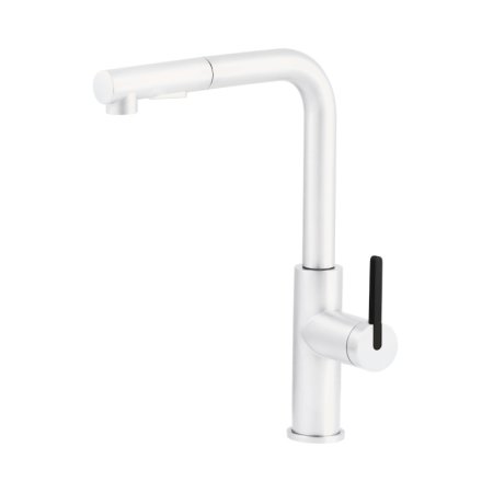 Deante Momi Bateria kuchenna z wyciąganą wylewką biały mat BKM_A73M