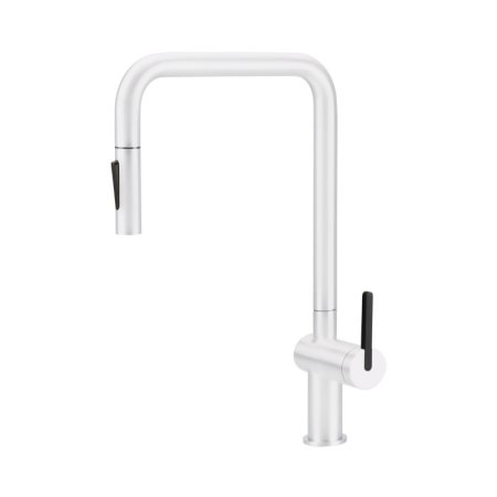 Deante Momi Bateria kuchenna z wyciąganą wylewką biały mat BKM_A73N