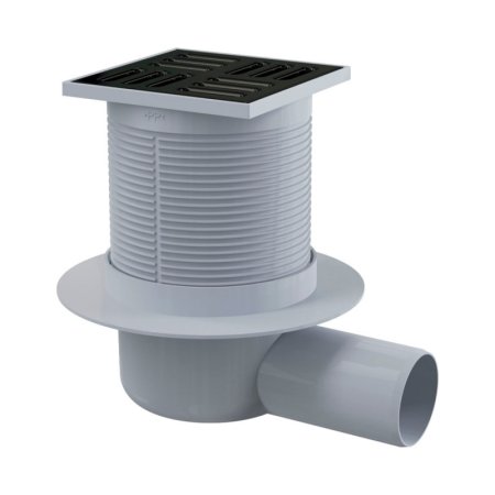 Deante Odpływ punktowy 10,5x10,5 cm kratka czarny mat KOS_N01C