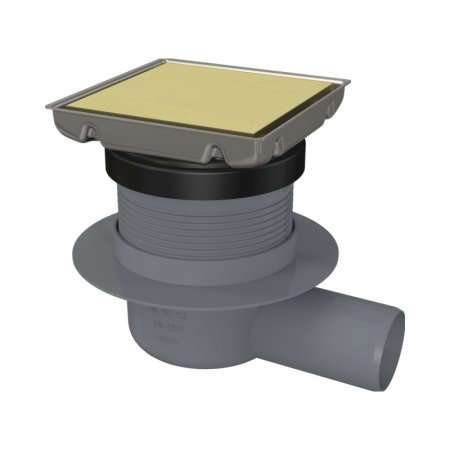 Deante Odpływ punktowy 13x13 cm odwracalny złoty szczotkowany KOS_R01D