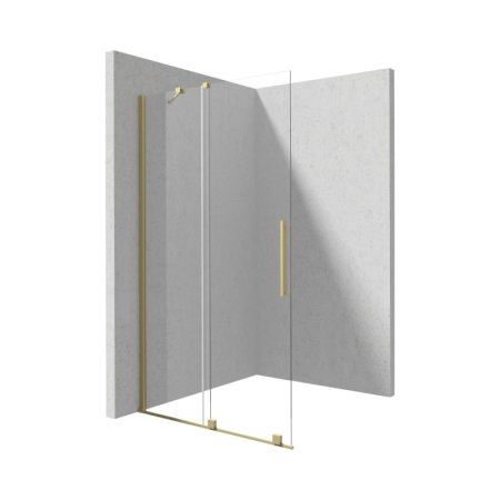 Deante Prizma Kabina Walk-in przesuwna 80x195 cm profile złoto szczotkowane/szkło transparentne KTJ_R38R