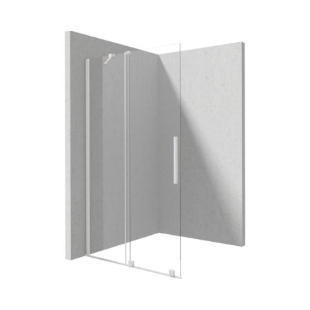 Deante Prizma Kabina walk-in 140x195 cm przesuwna profile biały mat szkło przejrzyste KTJ_A34R