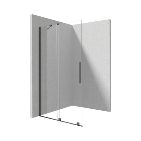 Deante Prizma Kabina walk-in 140x195 cm przesuwna profile titanium szkło przejrzyste KTJ_D34R