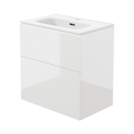 Deante Prizma Zestaw szafka umywalkowa 60x38,5x60 cm biały połysk + umywalka meblowa biała ST6U6U6U6M