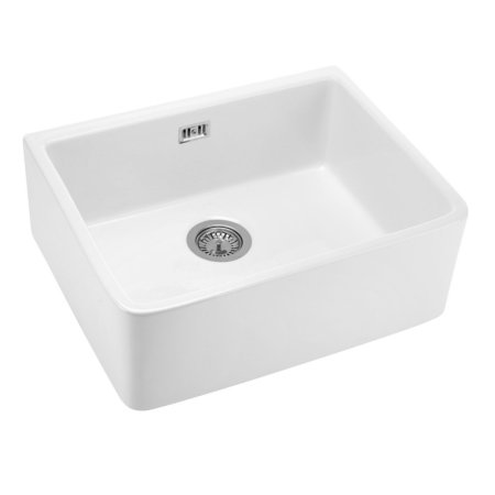 Deante Sabor Zlewozmywak ceramiczny jednokomorowy 59,5x47,5 cm biały ZCB_610K