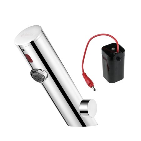 Deante Sense Bateria umywalkowa bezdotykowa z regulacją temperatury 4xAA stal polerowana BQR_P29R