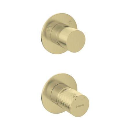 Deante Silia Hexa Bateria wannowo-prysznicowa podtynkowa złoty szczotkowany BHS_R44P