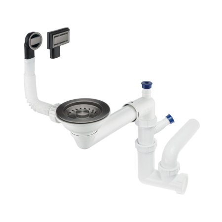 Deante SpaceSaver Syfon do zlewozmywaka 1-komorowego titanium ZXY_D949