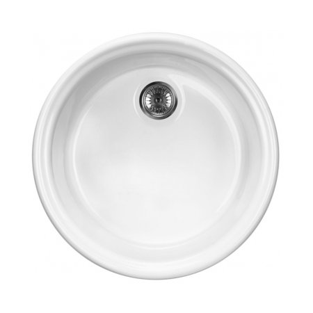 Deante Lusitano Zlewozmywak ceramiczny 1-komorowy 44,5 cm bez ociekacza biały ZCL_680N