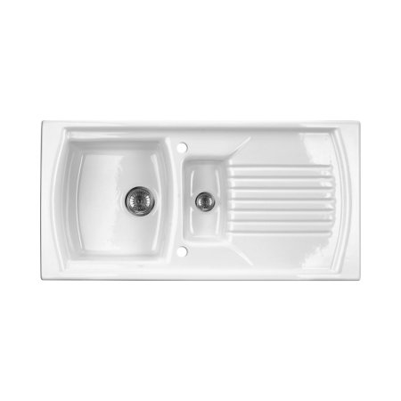 Deante Lusitano Zlewozmywak ceramiczny 1,5-komorowy 100x50 cm z ociekaczem biały ZCL_651N