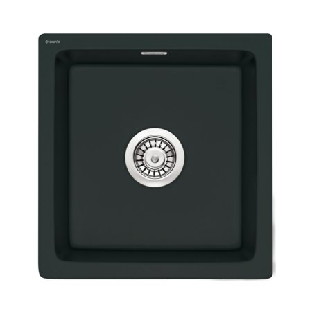 Deante Sabor Zlewozmywak ceramiczny jednokomorowy 47,8x45 cm czarny mat ZCB_N103