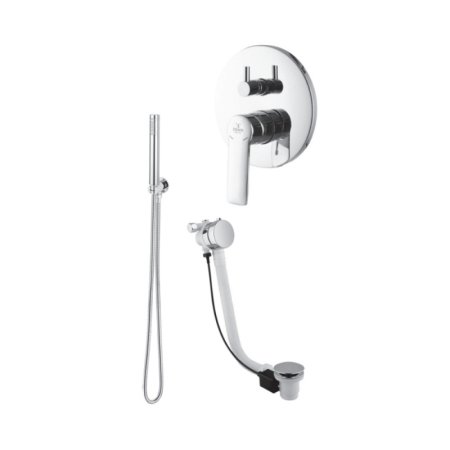 Demm Drake Zestaw wannowy podtynkowy syfon 55 cm chrom 73PRZ55