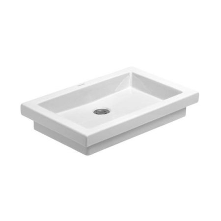 Duravit 2nd floor Umywalka nablatowa 58x41,5 cm bez otworu na baterię, szlifowana, biała z powłoką WonderGliss 03175800001