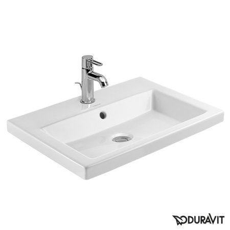 Duravit 2nd Floor Umywalka wpuszczana w blat 60x43 cm z otworem na armaturę, biała 0347600000