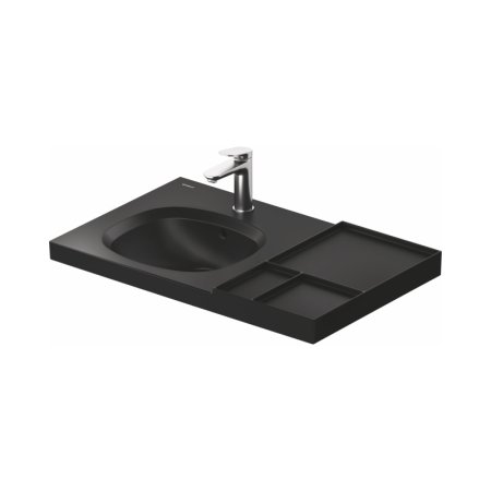 Duravit Aurena Umywalka meblowa 80,5x50,5 cm lewa czarny mat z powłoką HygieneGlaze Plus 238980AF00