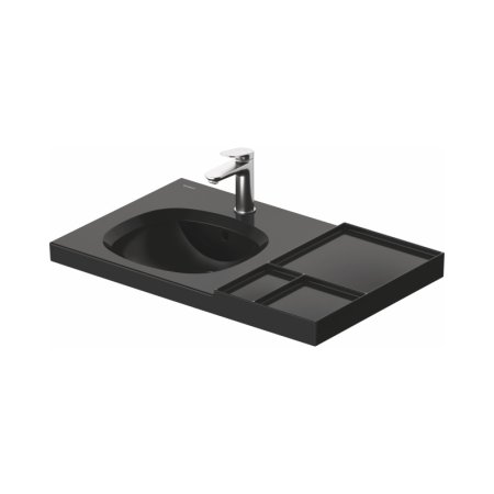 Duravit Aurena Umywalka meblowa 80,5x50,5 cm lewa czarna z powłoką HygieneGlaze Plus 238980AB00