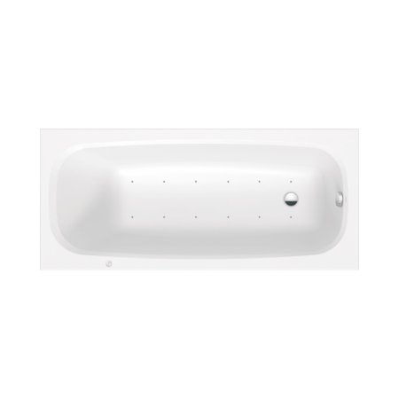 Duravit Aurena Wanna z hydromasażem 180x80 cm Air-System odpływ przy krawędzi biały satynowy mat 760549BA0AS0000