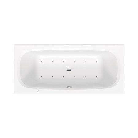 Duravit Aurena Wanna z hydromasażem 180x80 cm Air-System odpływ na środku biały satynowy mat 760550BA0AS0000