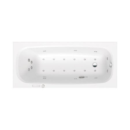 Duravit Aurena Wanna z hydromasażem 180x80 cm Combi-System E odpływ przy krawędzi biały satynowy mat 760549BA0CE1000