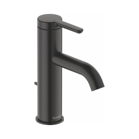 Duravit C.1 Bateria umywalkowa z korkiem 11,3 cm FreshStart MinusFlow czarny mat C11023001046