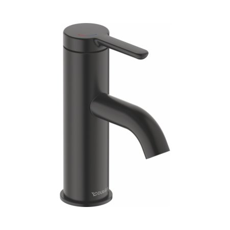 Duravit C.1 Bateria umywalkowa 9,1 cm bez korka FreshStart MinusFlow czarny mat C11013002046