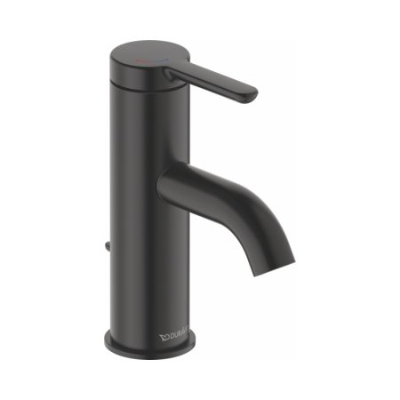 Duravit C.1 Bateria umywalkowa z korkiem 9,1 cm FreshStart MinusFlow czarny mat C11013001046