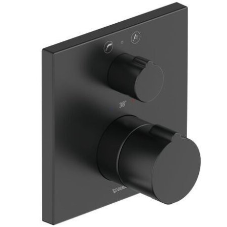Duravit C.1 Bateria wannowo-prysznicowa termostatyczna podtynkowa czarny mat C15200013046