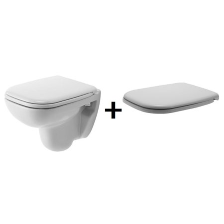 Duravit D-Code Zestaw Toaleta WC podwieszana 48x35 cm Compact z deską sedesową wolnoopadającą, biały 22110900002+0067390000