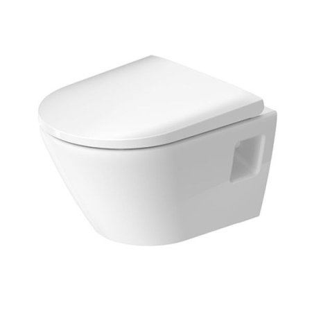 Duravit D-Neo Zestaw Toaleta WC 48x37 cm bez kołnierza + deska wolnoopadająca biały Alpin 45870900A1