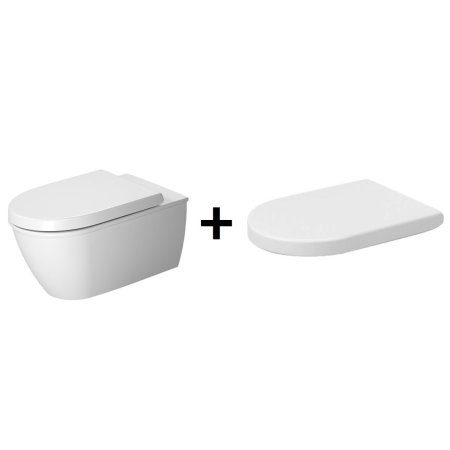 Duravit Darling New Zestaw Toaleta WC podwieszana 62x37 cm + deska zwykła biała 2544090000+0063320000