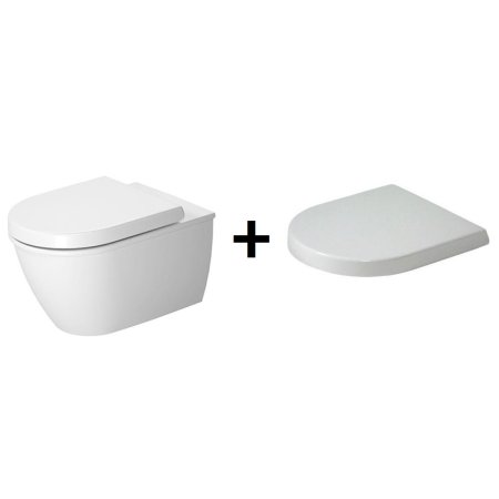 Duravit Darling New Zestaw Toaleta WC podwieszana 54x36,5 cm z deską sedesową wolnoopadającą, biały 2545090000+0069890000