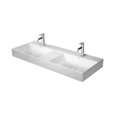 Duravit DuraSquare Umywalka meblowa 120x47 cm podwójna z 2 otworami na baterie szlifowany spód biały Alpin z powłoką WonderGliss 23531200711