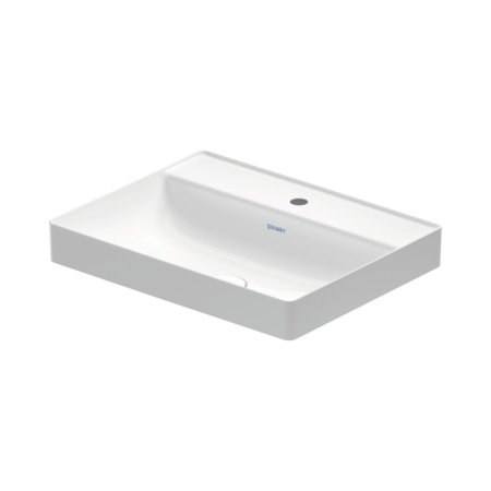 Duravit DuraSquare Umywalka nablatowa 60x47 cm z otworem na baterię biały Alpin z powłoką WonderGliss 23546000411