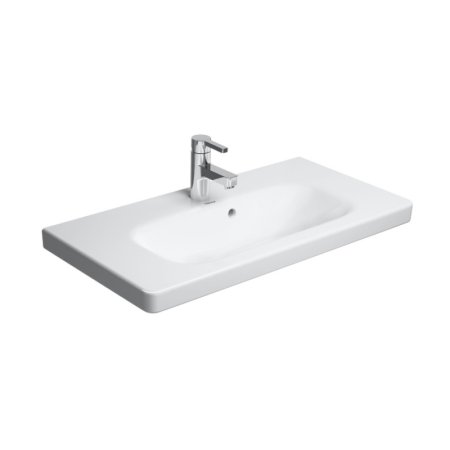 Duravit DuraStyle Umywalka meblowa Compact 78,5x40 cm z przelewem z jednym otworem na baterię biała z powłoką WonderGliss 23377800001