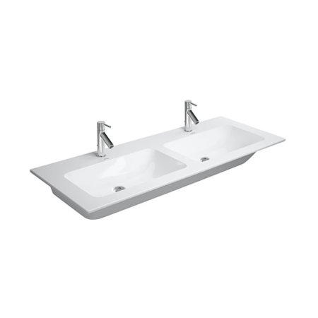 Duravit DuraStyle Umywalka meblowa podwójna 130x48 cm z przelewem z dwoma otworami na baterię biała z powłoką WonderGliss 23381300001