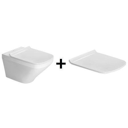 Duravit DuraStyle Zestaw Toaleta WC 54x37 cm Rimless bez kołnierza + deska wolnoopadająca biały 2551090000+006379000